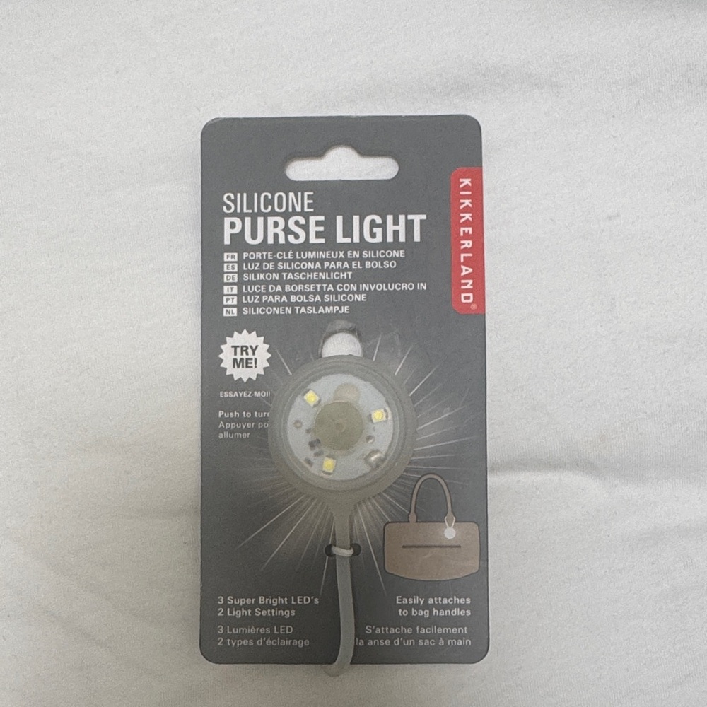 Kikkerland Black Silicone Purse Light LED Keychain